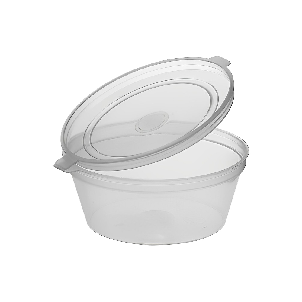 Pot à sauce 100 ml avec couvercle à charnière en plastique PP